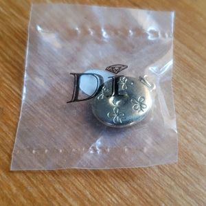 Silver Floral Charm Pendant Keychain